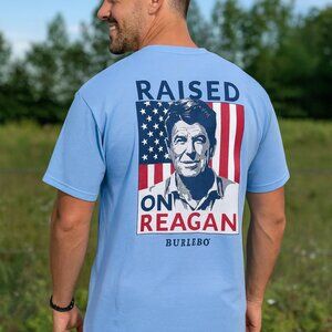 SOLD! BURLEBO - NEW RAISED ON REGAN SHORT SLEEVE - LIGHT BLUE